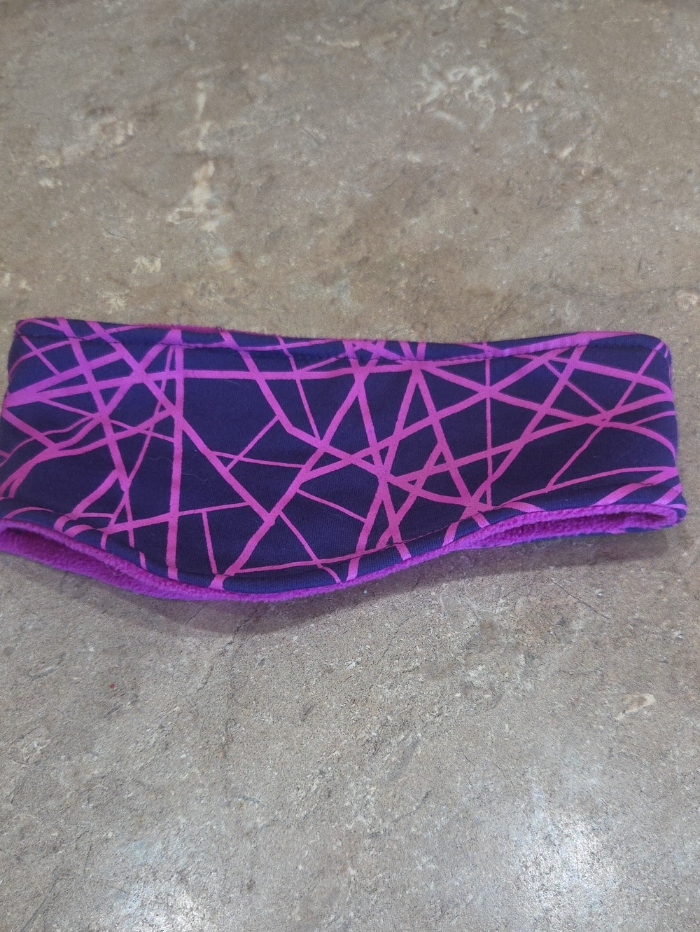 Purple Geometric Fleece-Lined  Headband